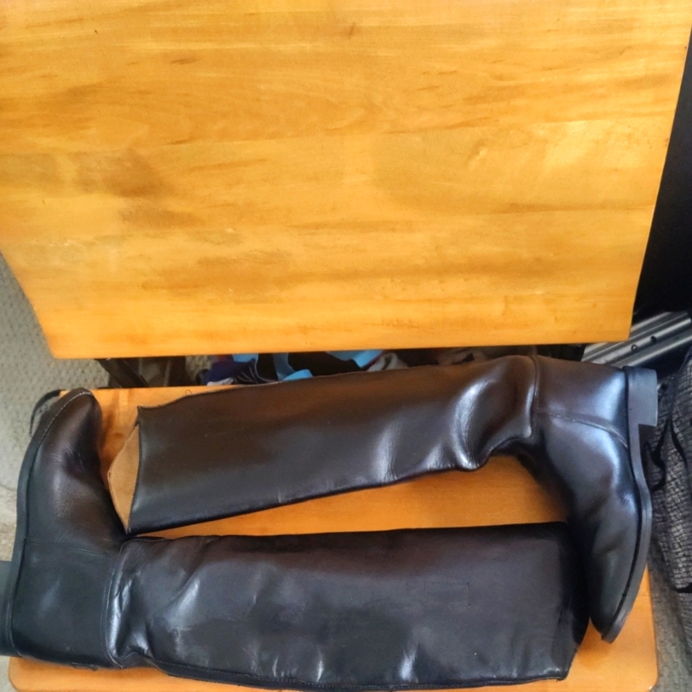 Vintage Amazonas Super Comfort Black Tall Riding Boots Size 9.5 Made In Brazil